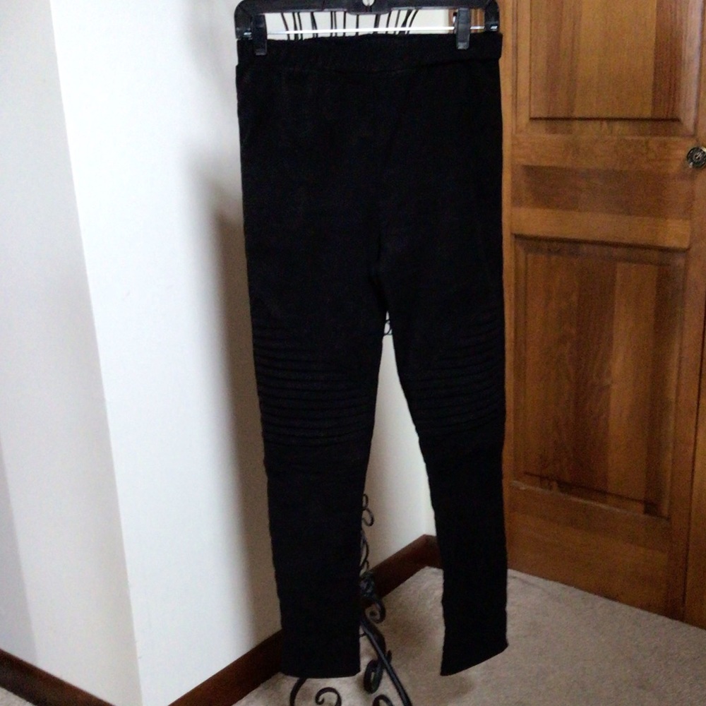 Sage black microsuede leggings, Large